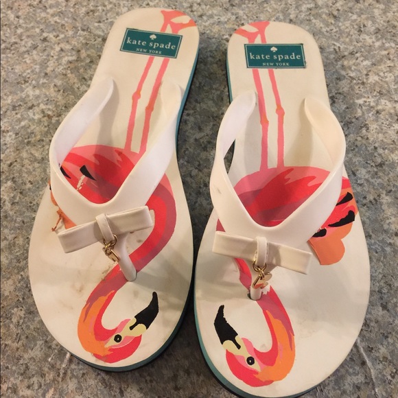 kate spade flamingo flip flops
